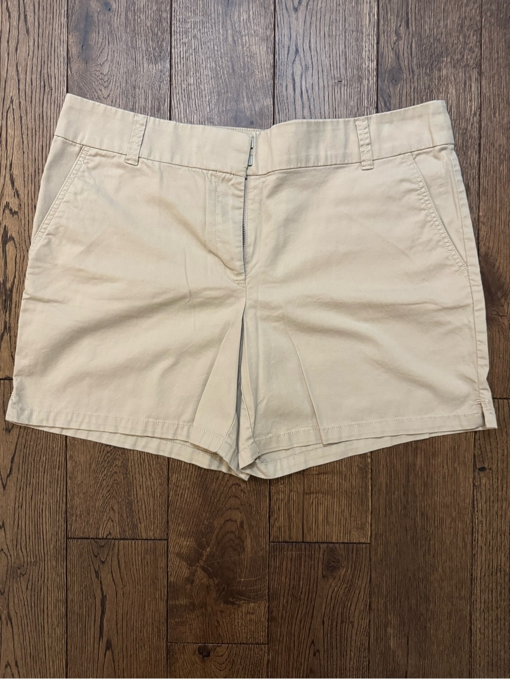 LOFT Khaki Tailored Cotton Shorts